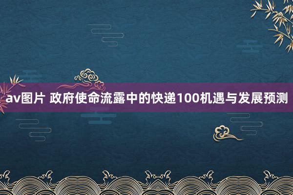 av图片 政府使命流露中的快递100机遇与发展预测