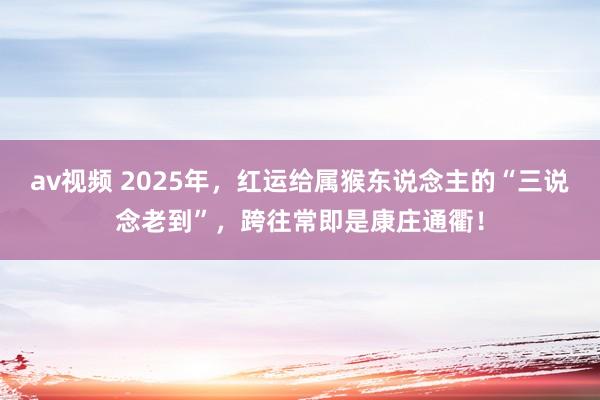 av视频 2025年，红运给属猴东说念主的“三说念老到”，跨往常即是康庄通衢！