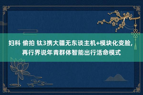 妇科 偷拍 钛3携大疆无东谈主机+模块化变脸， 再行界说年青群体智能出行活命模式