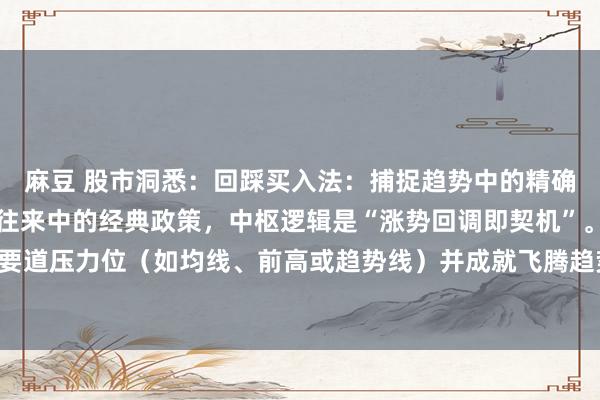 麻豆 股市洞悉:回踩买入法:捕捉趋势中的精确拐点回踩买入法是趋势往来中的经典政策,中枢逻辑是“涨势回调即契机”。当股价冲破要道压力位(如均线、前高或趋势线)并成就飞腾趋势后,时时会出现技巧性回踩,此时...